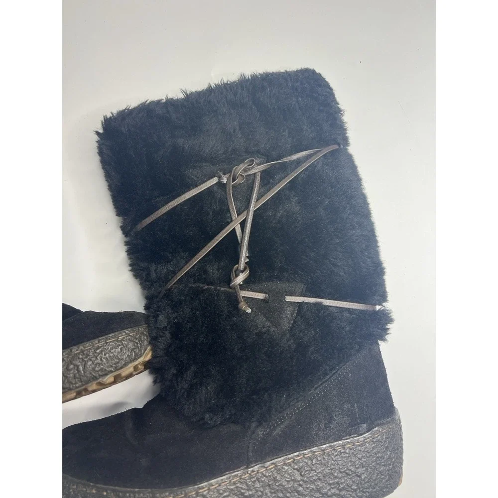 Vtg Oscar Sport Women US 8 EUR 39 Lined Boots Apres Black Ski Hiking Snow Rave